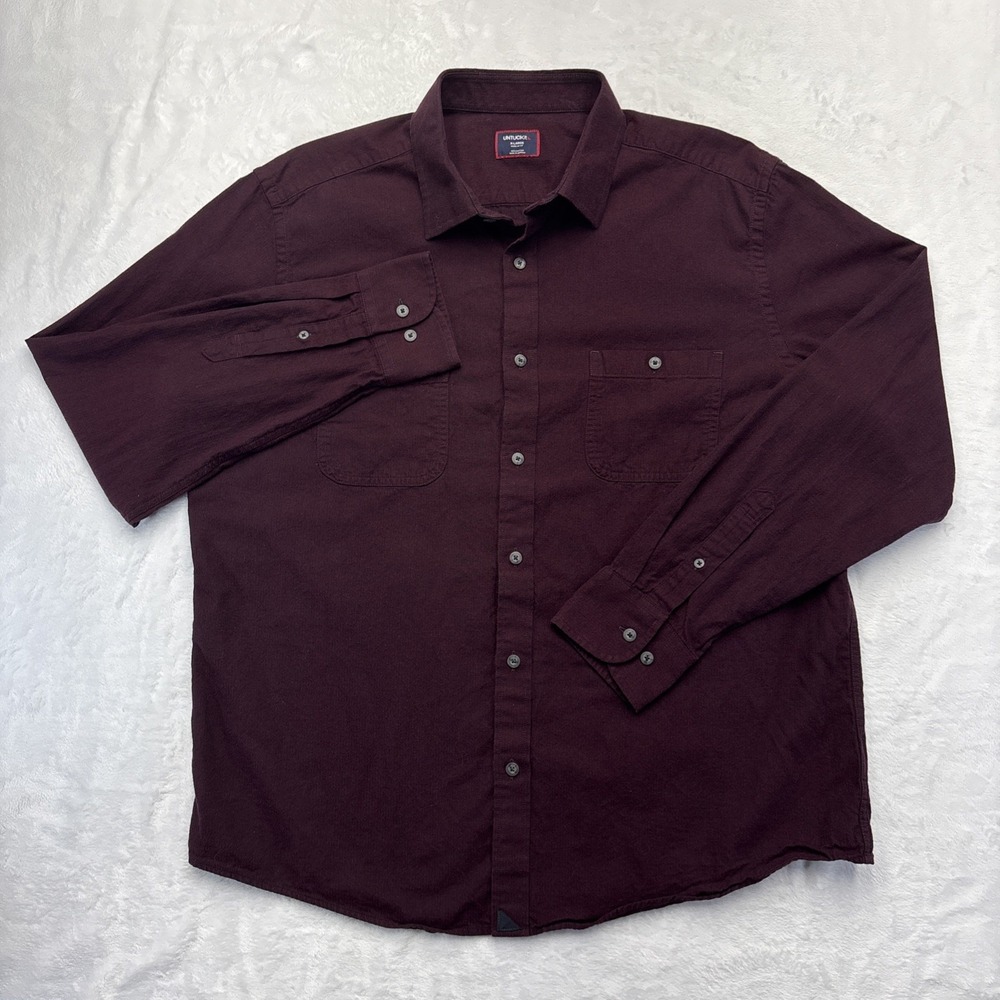 UNTUCKit Hemsworth Chambray Shirt XL Maroon Casual Smart Casual